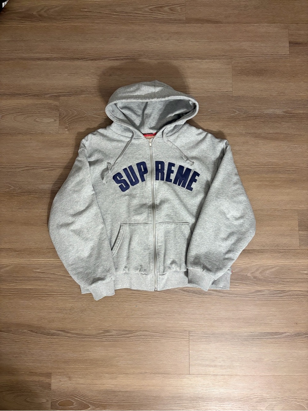 Supreme Grey Zip Up Hoodie Size M Men